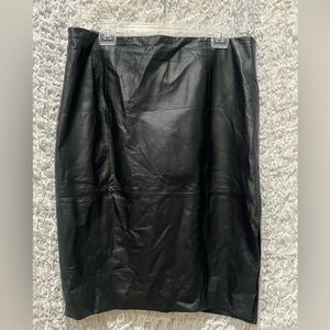 ASOS Black Leather A-Line Skirt